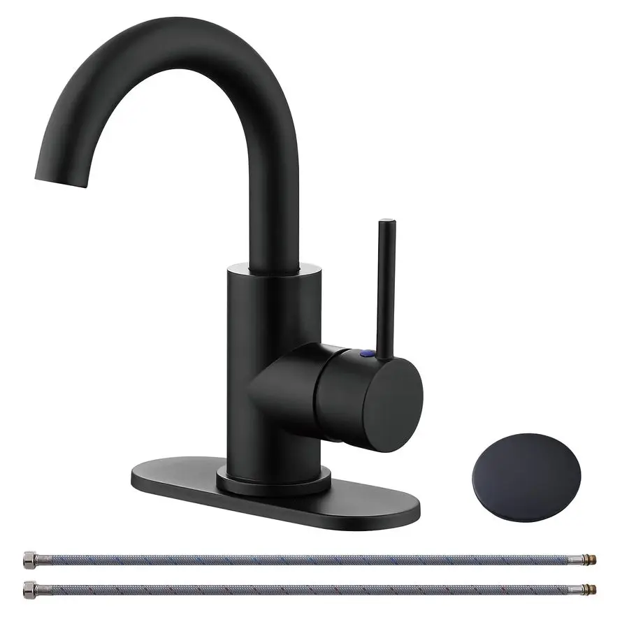 

Однорычажный смеситель для раковины в ванную комнату, с поворотным изливом, с выдвижным сливным клапаном с переливом и подводящим шлангом, смеситель для барной стойки, смеситель для маленькой кухни