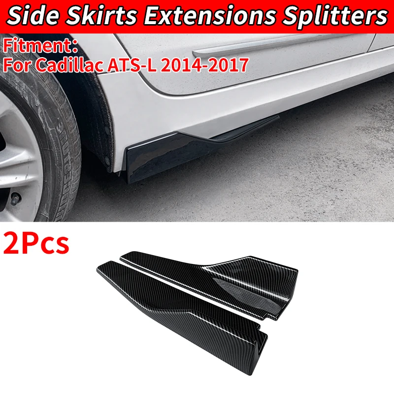 

For Cadillac ATS-L 2014-2017 Car Side Skirt Bumper Strips Gloss Black Anti-Collision Strip Protector Winglet Accessories