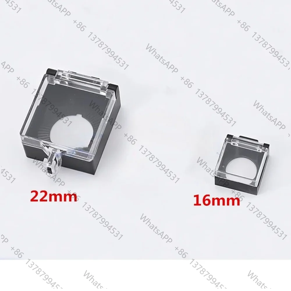 1Pc Plastic Emergency Push Button Switches Black or Red Clear Safety Protector Cover Cap 22mm or 16mm Inner Hole Diameter