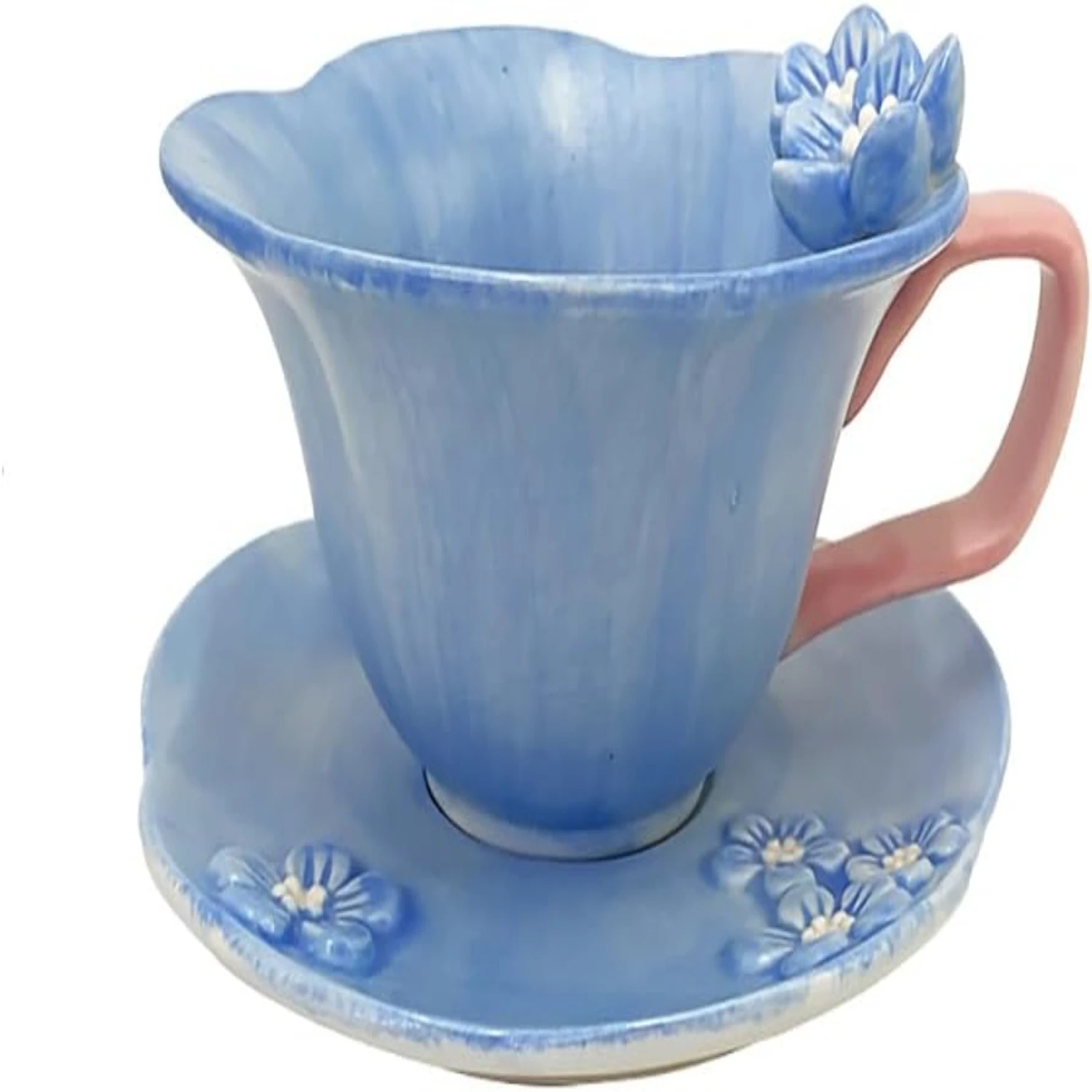 Elegant, Stunning, and Delicate Porcelain Tea Set with a Sophisticated Flower Petal Design - Hand-Painted Ceramic Mug Set, Beaut
