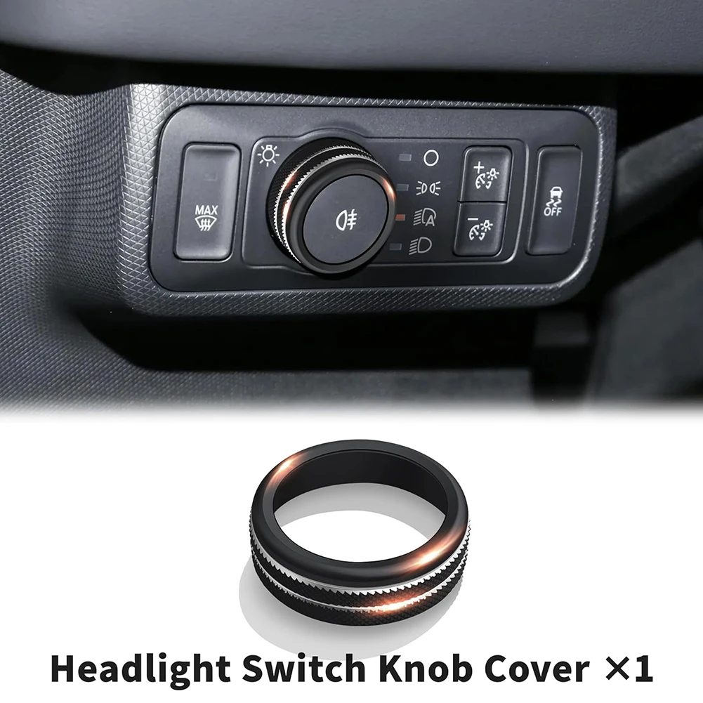Interior Upgrade BLACK for mach-e Knob Cover Aluminum Alloy Knob Cover Kit Aluminum Alloy Kit Threaded Grip Texture