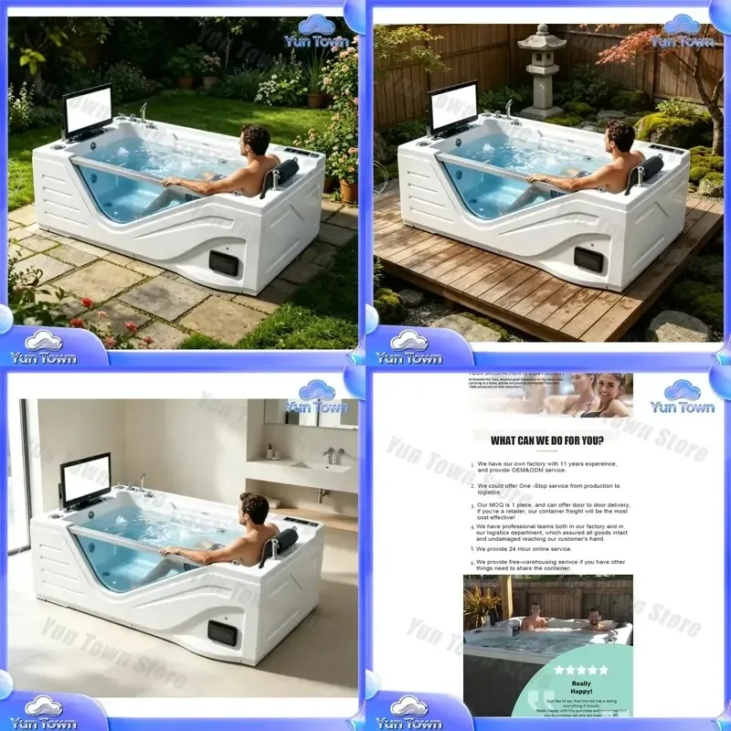 for Balboa 2026 Custom Outdoor Acrylic Massage Bathtub Modern Eco Friendly Waterproof Durable Spa Tub for Fitness Athletes