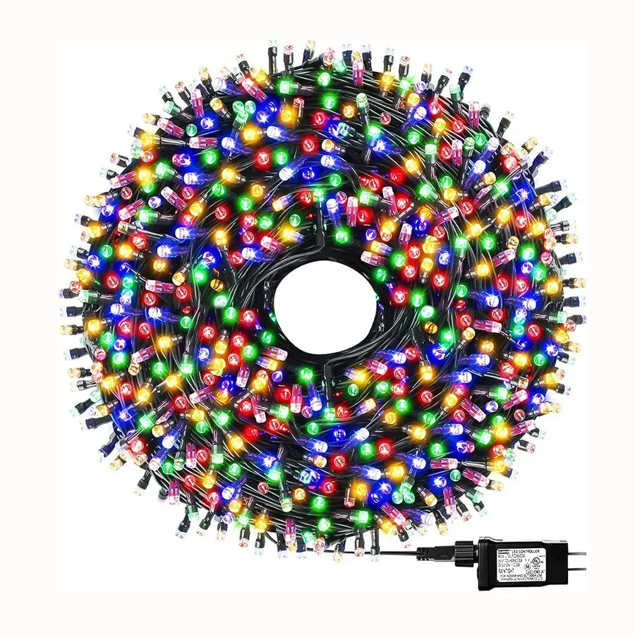 100M 2000 LED Christmas String Lights Outdoor Holiday Wedding Fairy Lights 8 Modes Waterproof Tree Garland Light