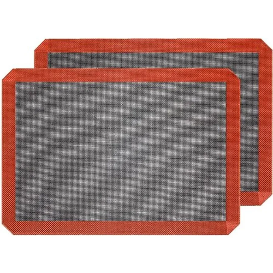 

Perforated Silicone Baking Mats, 2 PCS Eclair Silicone Mat for Half Sheet Tray Pan Liners Perfect Bakeware for Making Cookies,