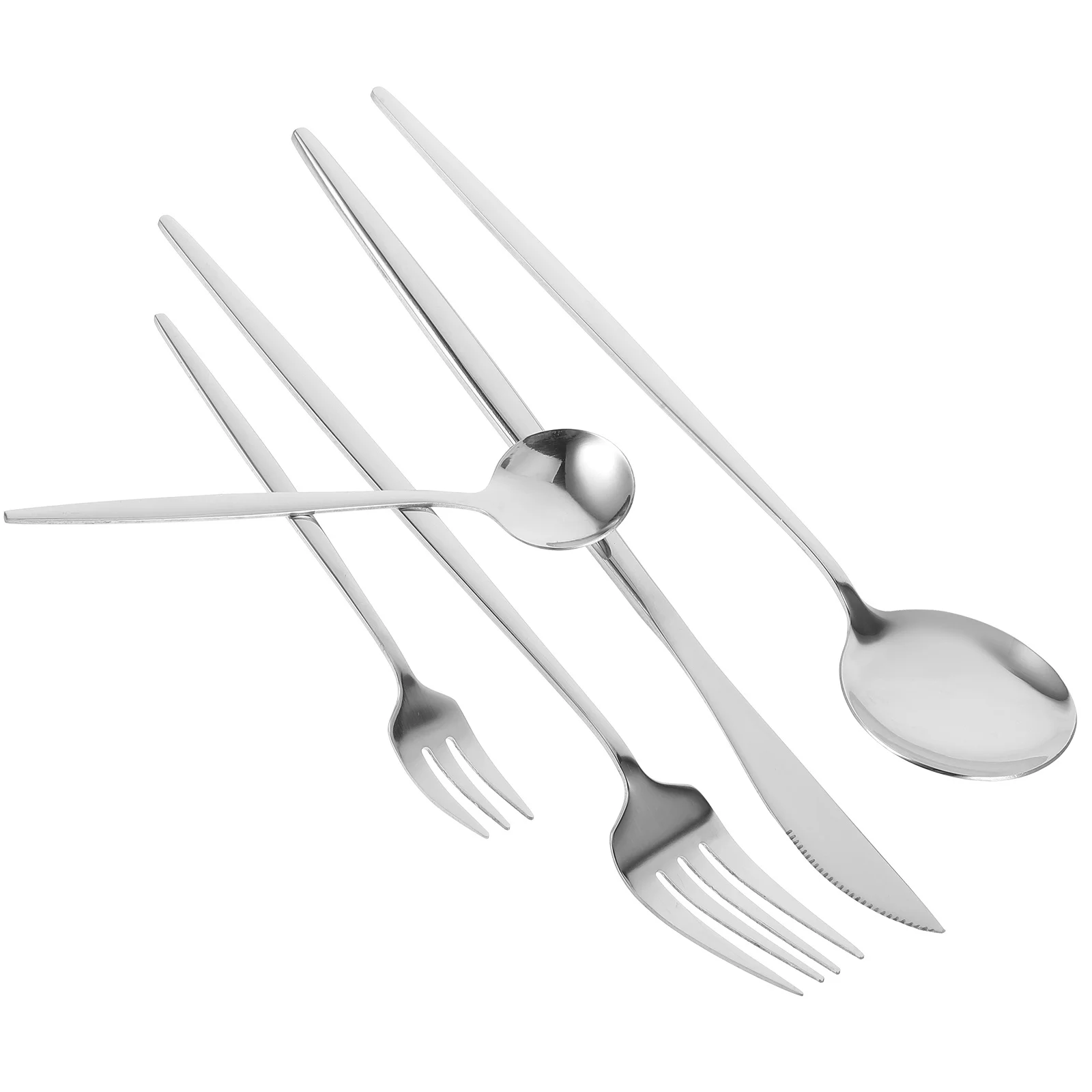 

1Set Western Dinnerware Stainless Steel Silverware Cutlery Set Dinner Fork Spoon Knife Practical Flatware for Home