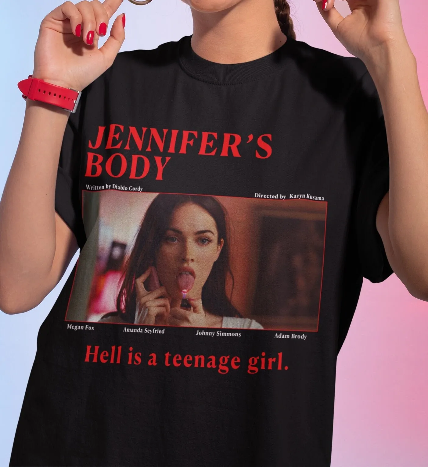 Jennifer's Body Movie T Shirt for Vintage Retro horror Fans Enthusiasts Scry Movies Megan Fox Birthday