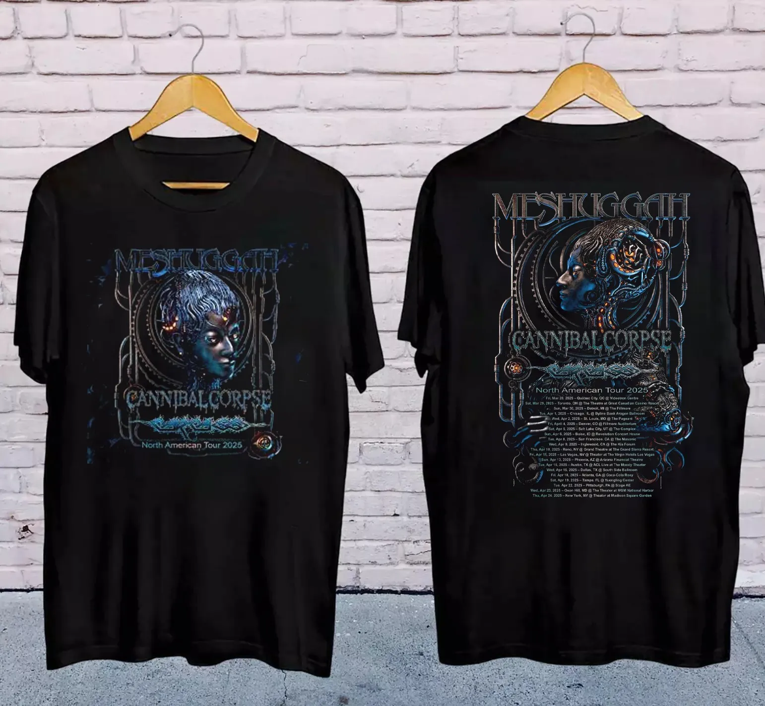 New Hot Meshuggah,Cannibal Corpse, Carcass 2025 North American Tour Shirt PP1998