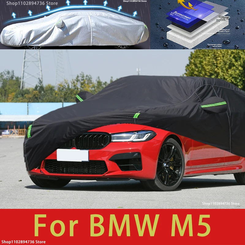 

For BMW M5 fit Outdoor Protection Full Car Covers Snow Cover Sunshade Waterproof Dustproof Exterior black car cover