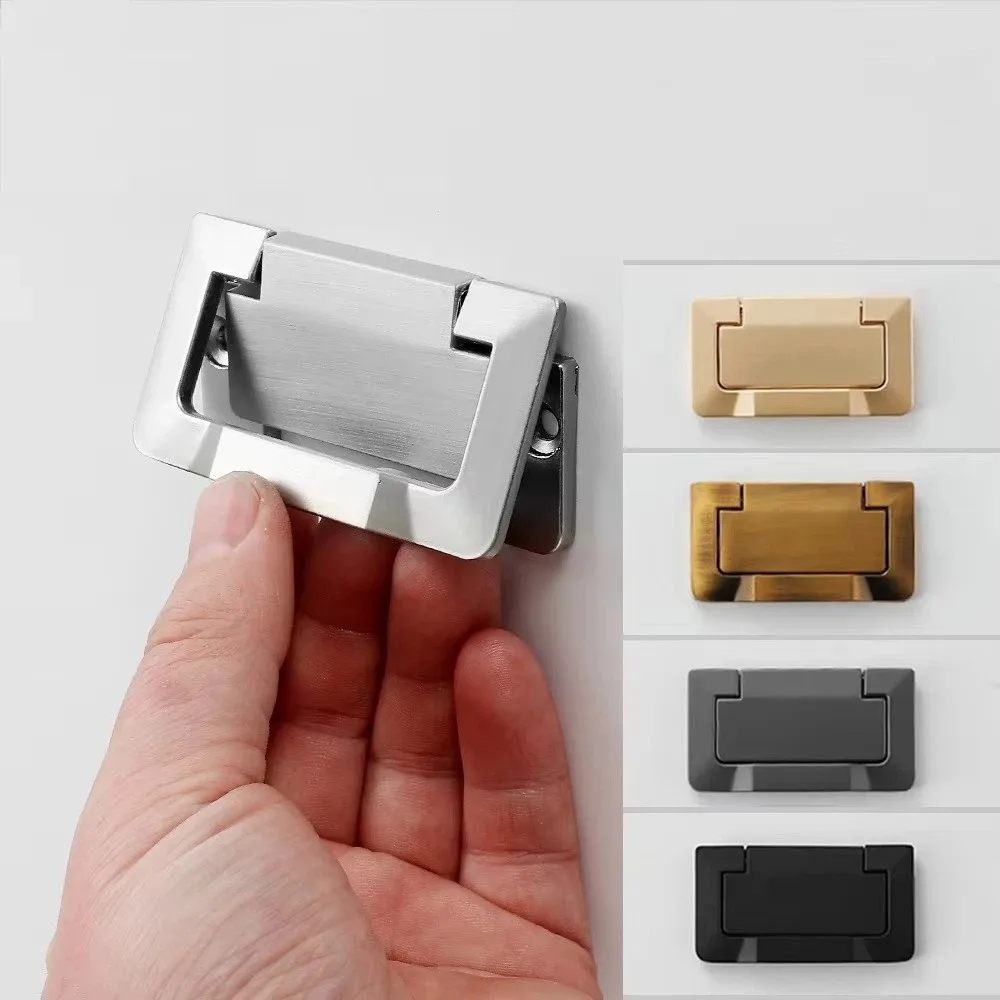 Zinc Alloy Concealed Cabinet Handle Brushed Gold Free Punching Invisible Cabinet Pull Durable Straight Cabinet Knob Cabinet Door