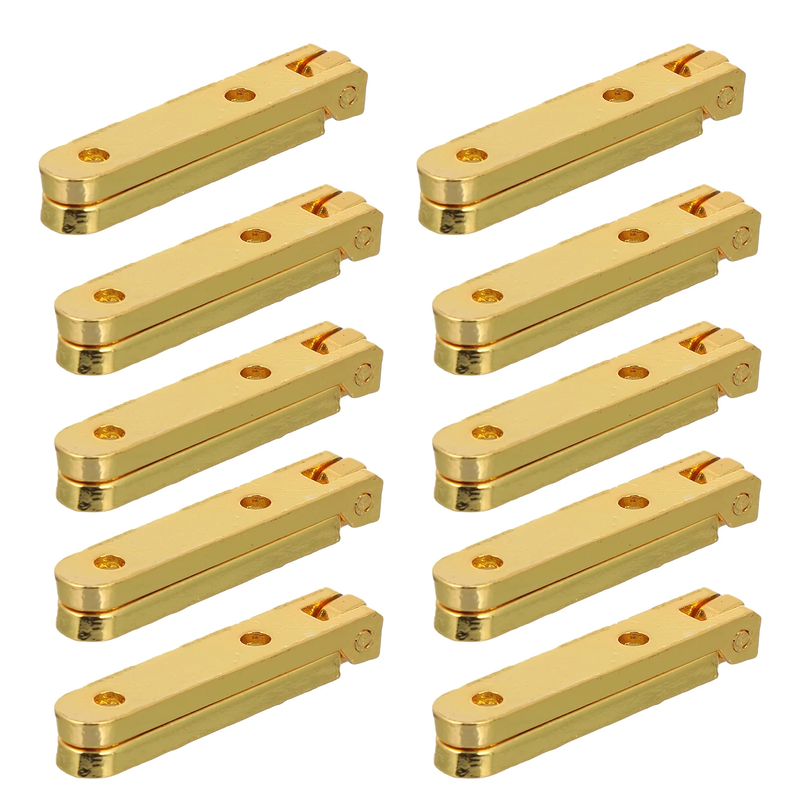 10pcs Small Hinges Jewelry Box 90 Degree Folding Hinge for Gift Jewellery Box Case Hinge Cabinet ( Golden )