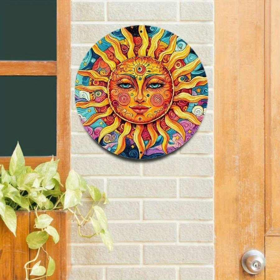 Vibrant Bohemian Sun Metal Wall Art – 8