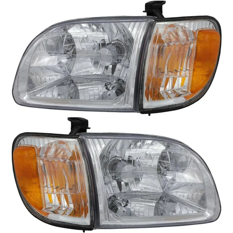 

Universal Fit 2000-2004 Tundra Regular and Access Cab Headlights with Parking Lights Lamps for Driver and Passenger Side - Hig