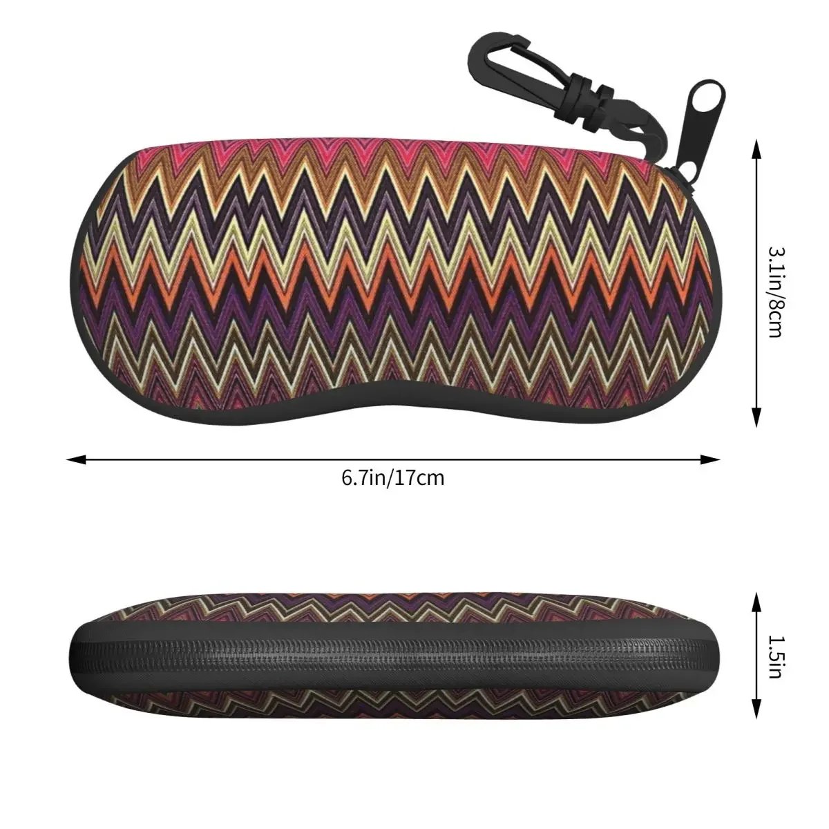 Home Zigzag Multicolor Shell Eyeglasses Protector Cases Cool Sunglass Case Boho Camouflage Glasses Pouch