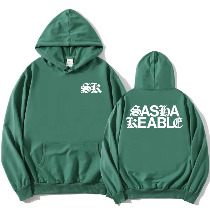 Sasha Keable Singer Stampa Felpe con cappuccio Manica lunga Moda Felpe con cappuccio Abbigliamento grafico Donna Uomo Autunno Sudaderas Unisex