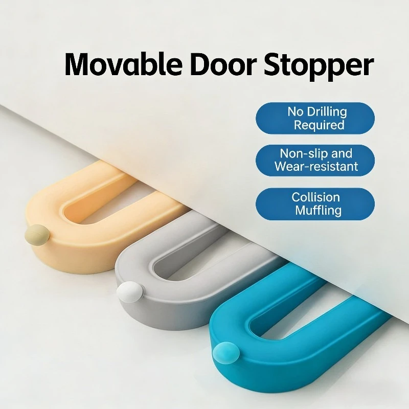 

Household Anti-collision Door Stopper, Door Stopper, Kitchen, Bedroom, Bathroom Door, Anti-collision and Anti-skid Door Stopper