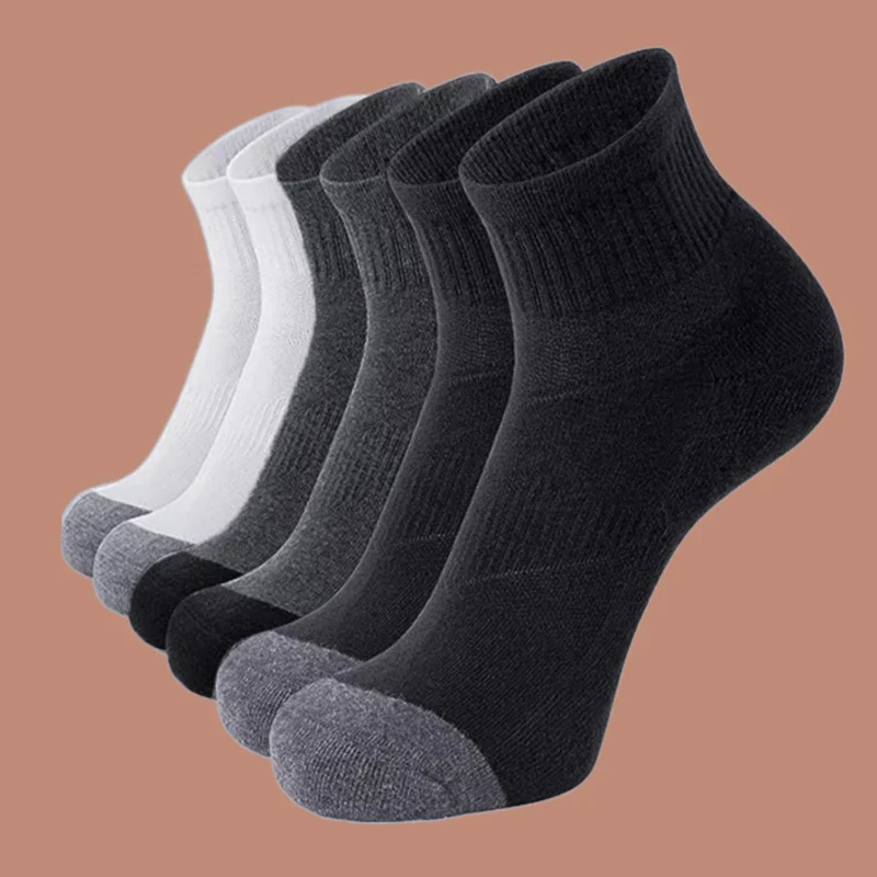 

6/12 Pairs Spring And Summer Black And White Men's High Quality Short Tube Socks Elastic Cotton Socks Basketball Sports Socks