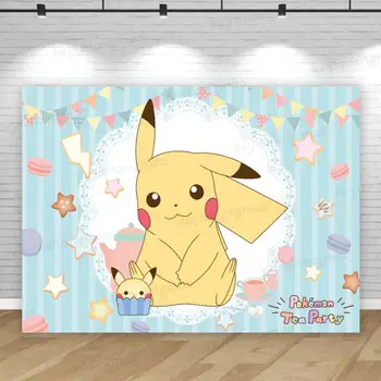 伊布家族寶可夢背景布 可愛女孩公主生日派對背景攝影臥室牆掛照片橫幅裝飾 6 最佳銷售 伊芙寶可夢 - №2