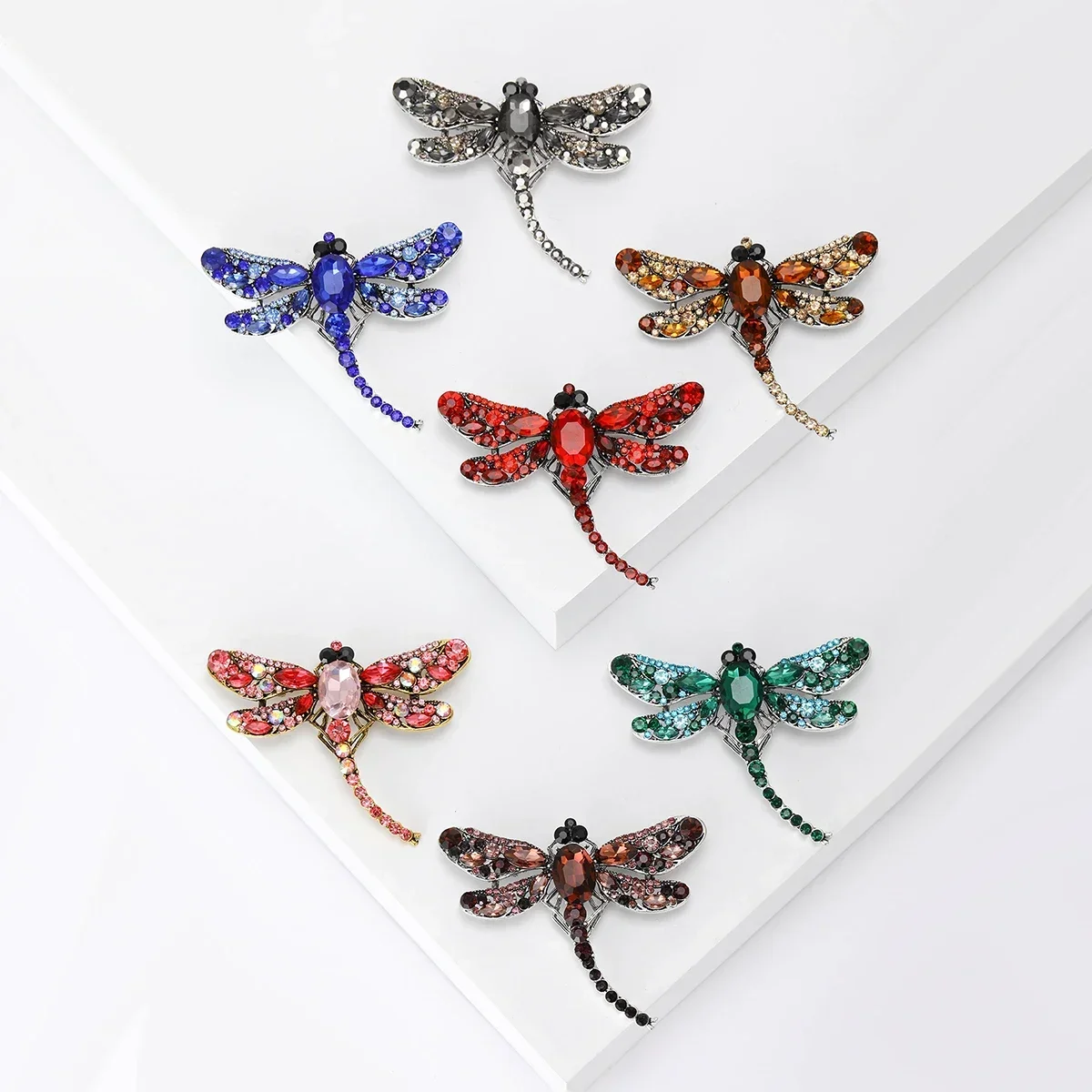 Strass Libel Broche Voor Vrouwen Unisex Email Insect Pin Shell Libel Evenement Party Rugzak Decoratie Kleding Accessoire