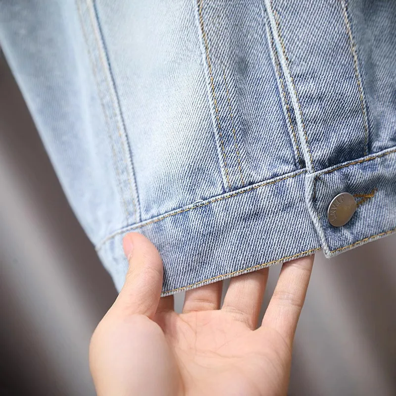 موضة جديدة طفلة الدنيم سترة مع زهرة زين جودة عالية الاطفال الطفل السببية الجينز معطف وتتسابق طفل الملابس العصرية #4