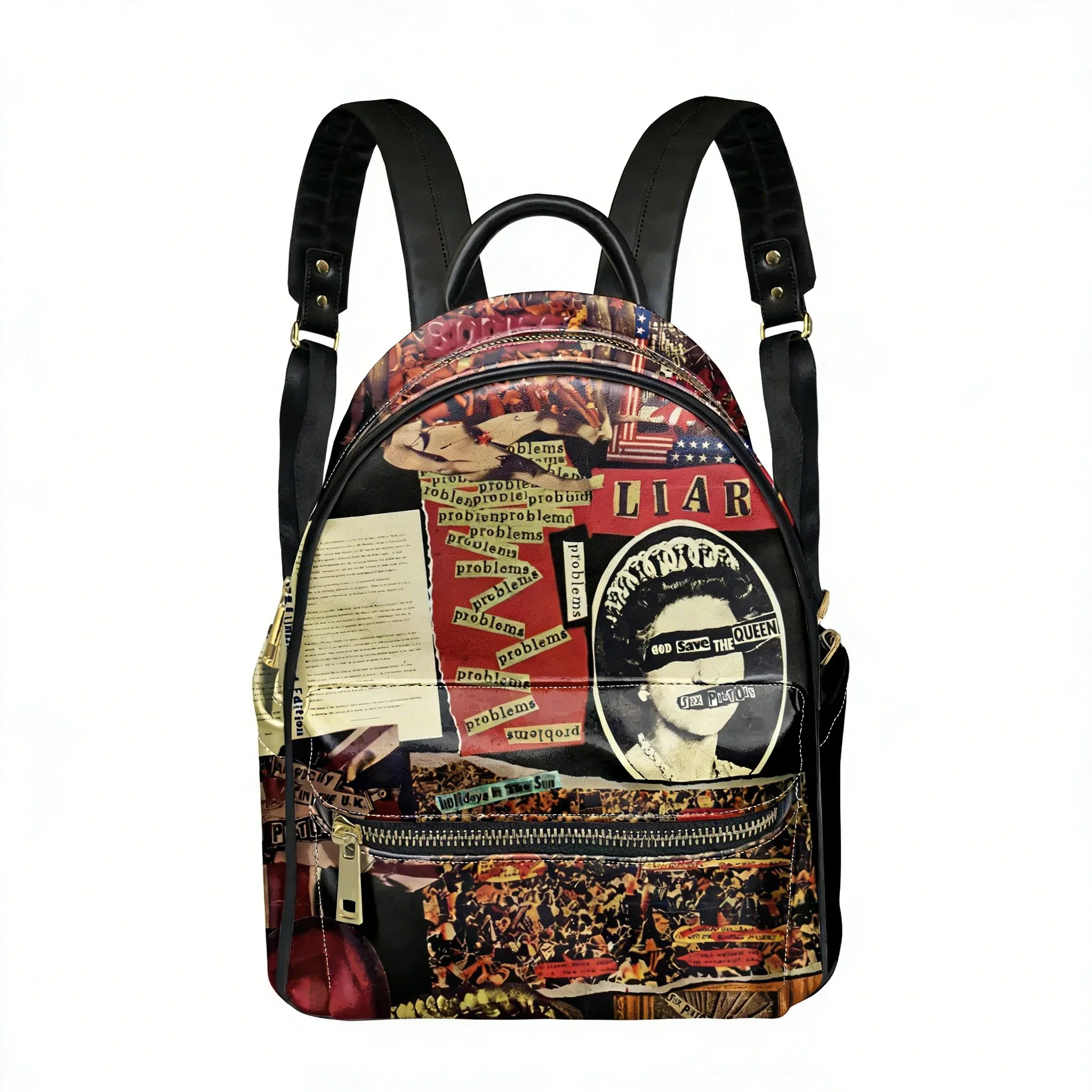 Sex Pistols Rock Band Backpack Womens Men Personalized Double Shoulder Bag Business Travel Bookbag Rucksack Gift Daypack