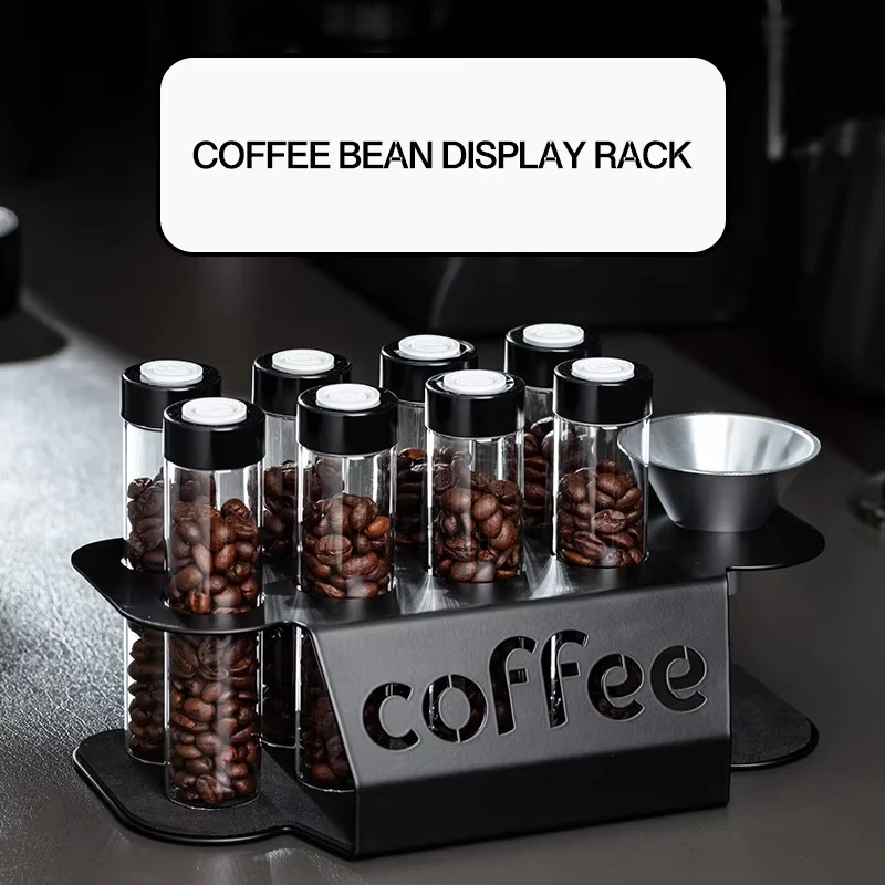 22G Coffee Beans Container Display with 8Pcs  One‑way Exhaust Valve Tubes Glass Coffee Beans Storage Container Coffeware Sets image 4