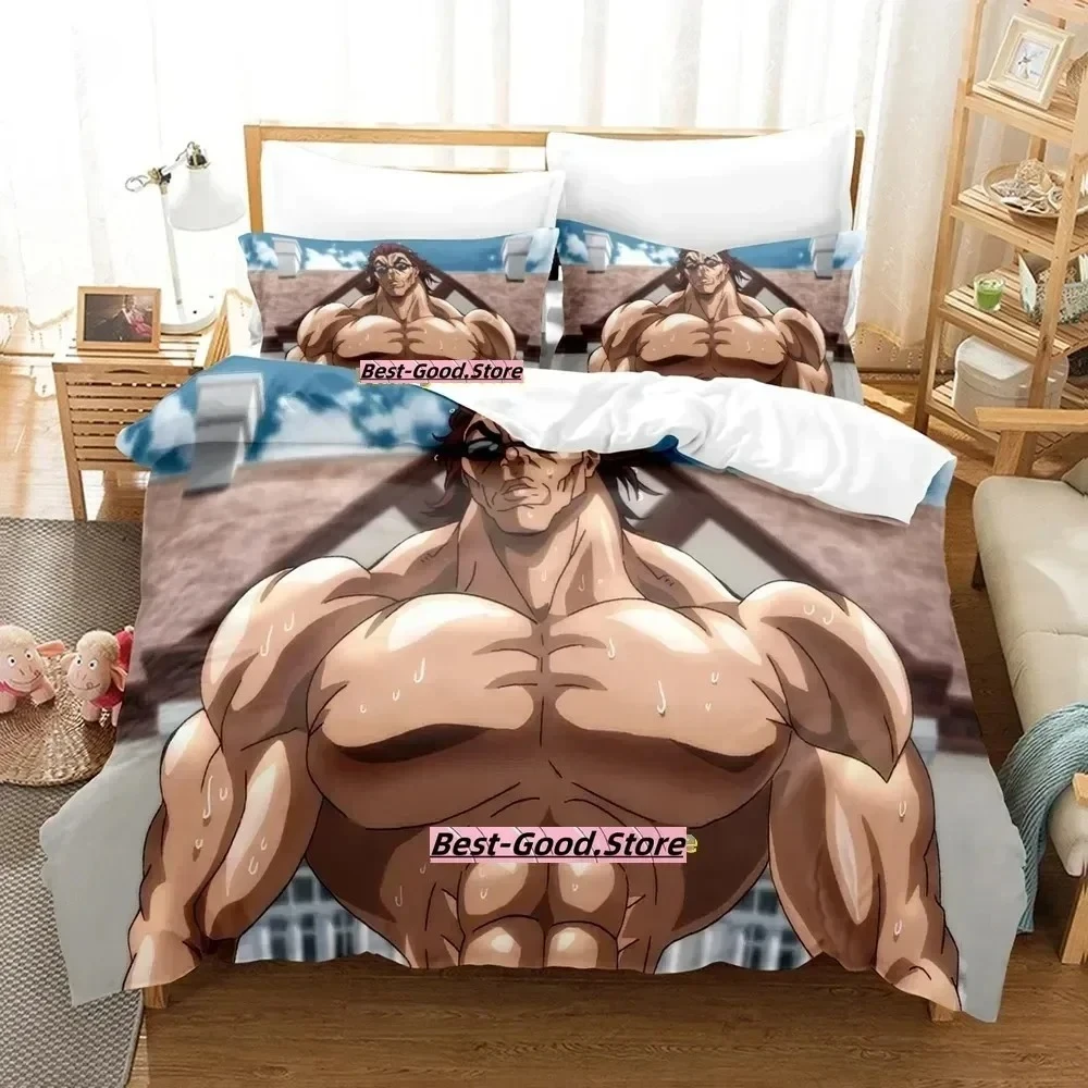 

Top Baki Hanma Bedding Set Single Twin Printed Bed Set With Pillowcase Bed Duvet Cover Soft Single Double Queen Super King Size