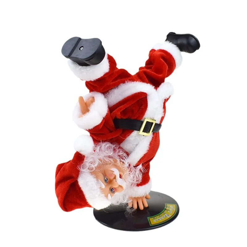 Creative Cute One-handed Upside Down Rotating Electric Toys Music Street Dance Father Christmas Toys Children's Christmas Gifts