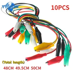 10PCS Alligator Clips Double Ended Alligator Clips Cable Electrical DIY Alligator Test Leads 48CM 49.5CM 50CM