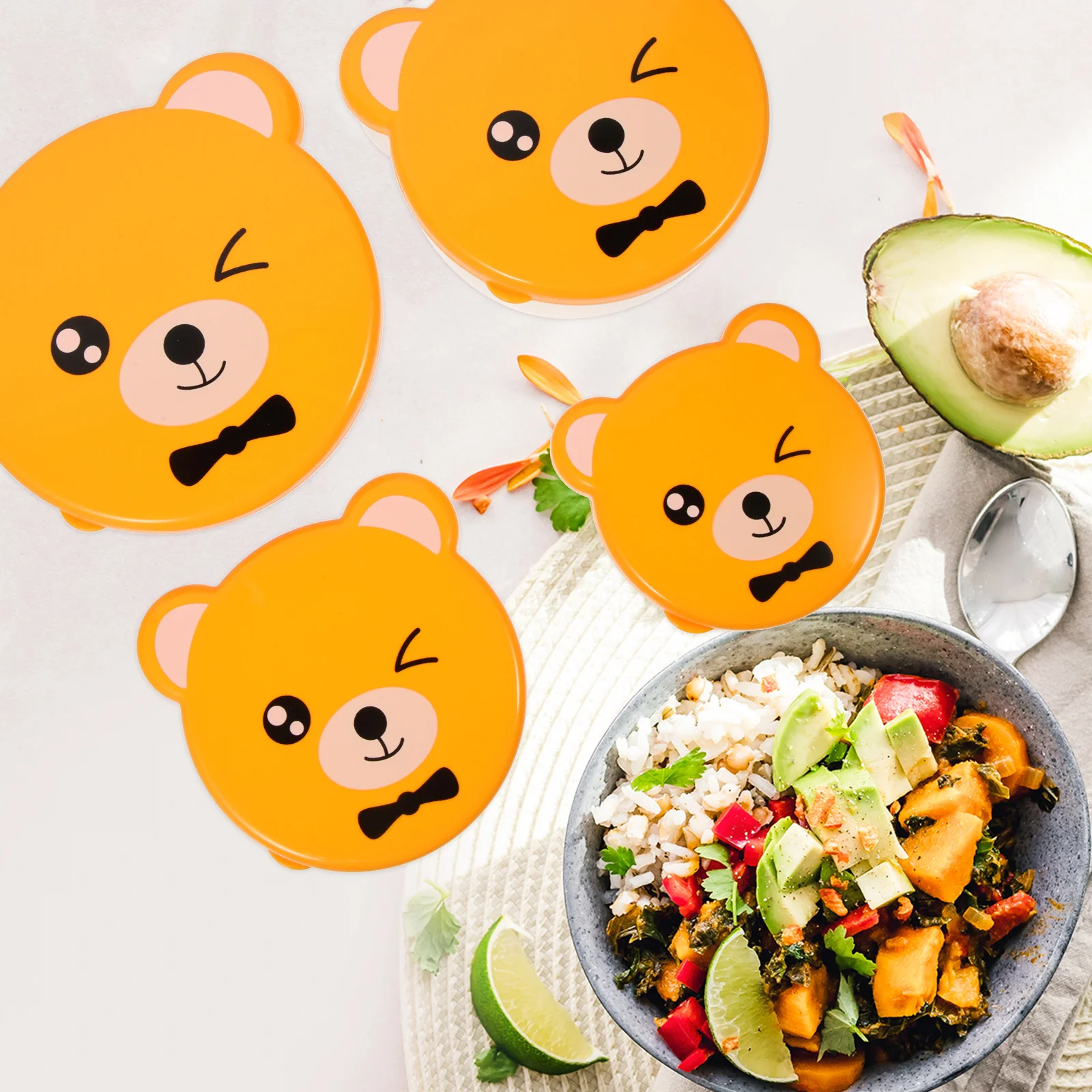 

4Pcs Kids Fruit Box Food Grade Plastic Bento Box Portable Reusable Sealing Freshness Lunch Container for Children