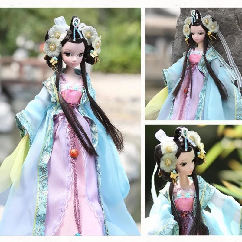 

Кукла BJD «Китайская принцесса Вэньчэн» для девочек, виниловая, ручной работы, с макияжем, подвижными суставами, одеждой и головным убором, ZH167
