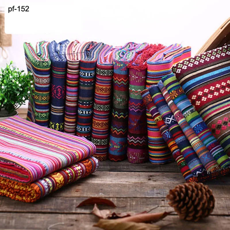 

Sofa Cover Fabric DIY Ethnic Bag Curtain Cotton Linen Textile For Patchwork Materials Cloth Tissue