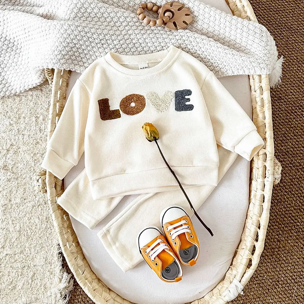 Ins Baby Sets Newborn Baby Boys Girls Casual Tops Sweater + Loose Trouser 2pcs Infant Baby Clothing Outfits 0-3Y