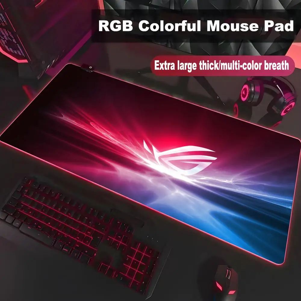 Mouse Pad Asus Rog Black Mouse Pad High-end E-sports Mouse Pad RGB Mouse Pad LED Pc Large Student Writing Pad Gamer Mat HYBXXC