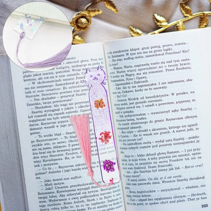 Marcapáginas rectangular de silicona para manualidades, molde transparente de resina epoxi para fabricación de joyas