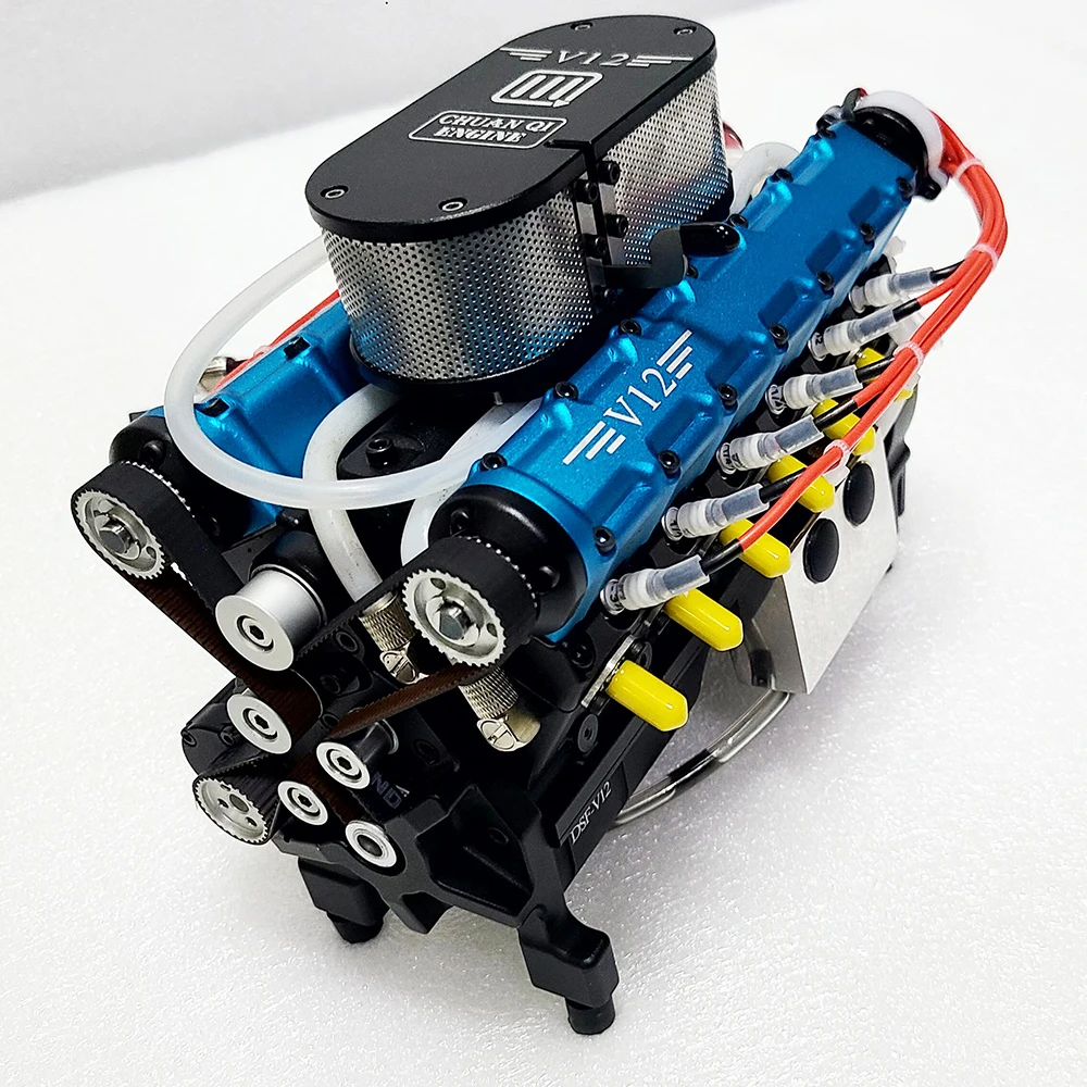 49.89cc V12 Engine Model  Mini V12 Metal Internal Combustion Engine Suitable for DIY Modified Remote Control Car Model Toy