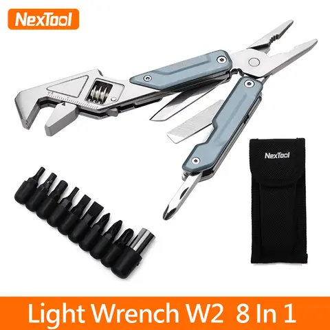 NexTool 8 In 1 Light Wrench W2 Multi Tool Foloding Pliers Multi-functional Spanner Screwdriver Outdoor Camping EDC Hand Tools