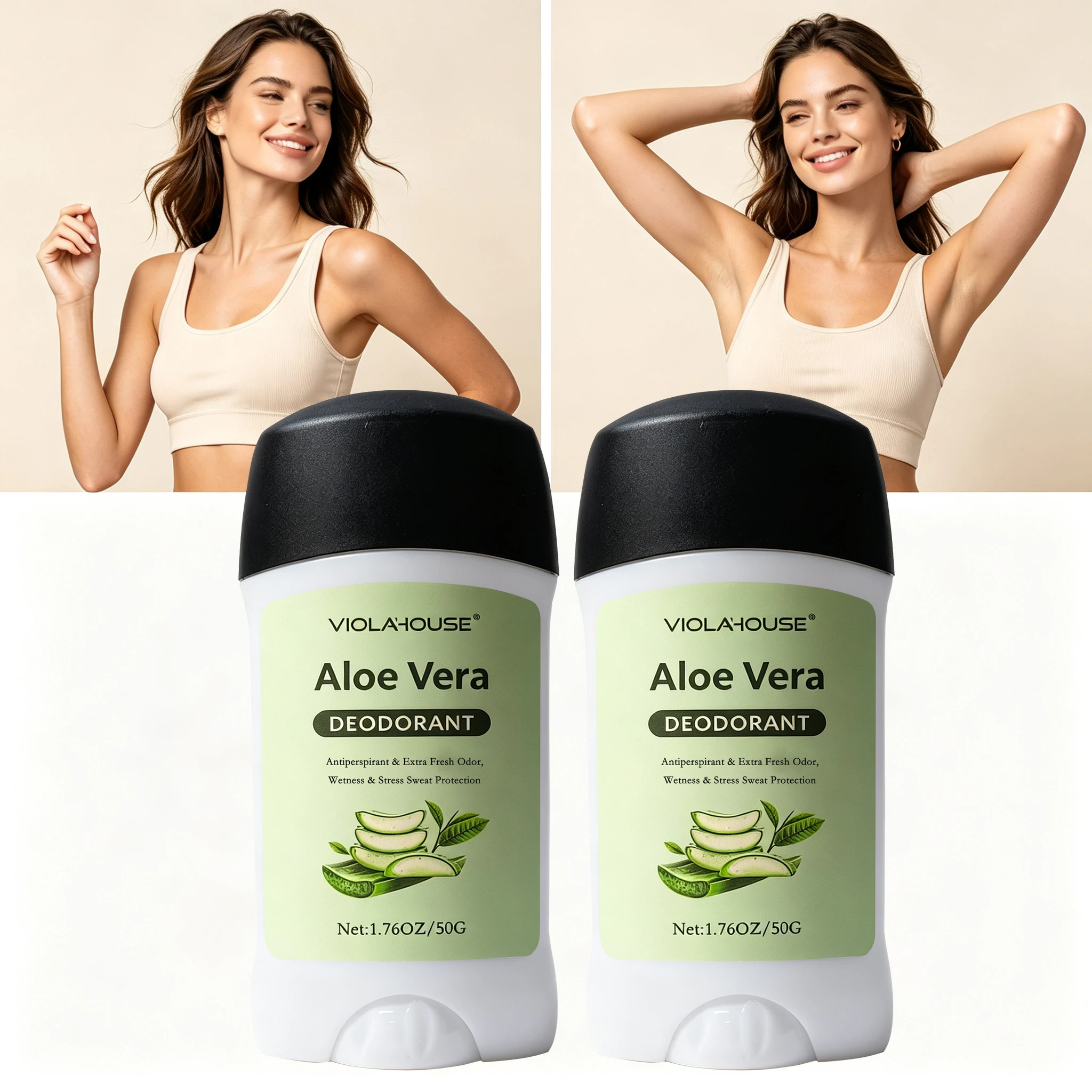 2pcs VIOLA HOUSE 72 hour long-lasting deodorizing, deodorizing and antiperspirant cream, keeps you fresh and dry all day long
