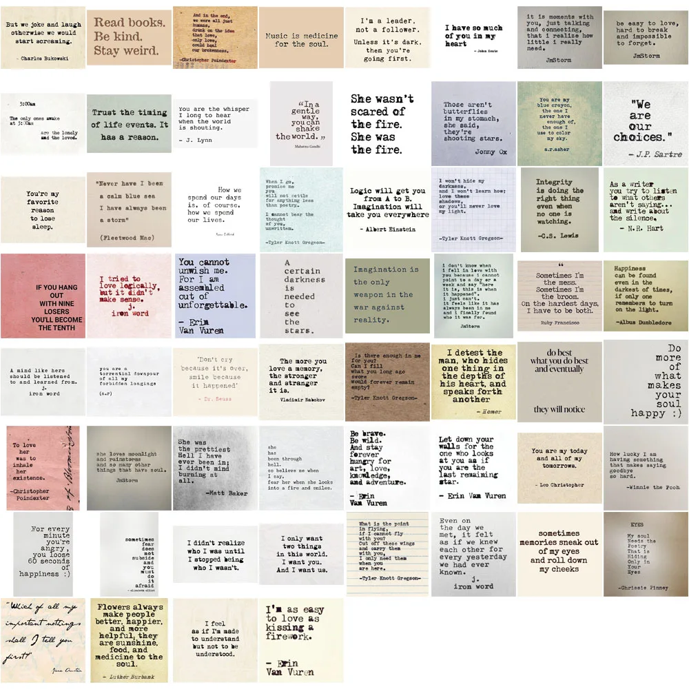 60/240PCS Creative Retro Celebrity Quotes Stickers, Envelope Sealing Stickers, DIY Phone Cases, Water Cups Stickers image 4