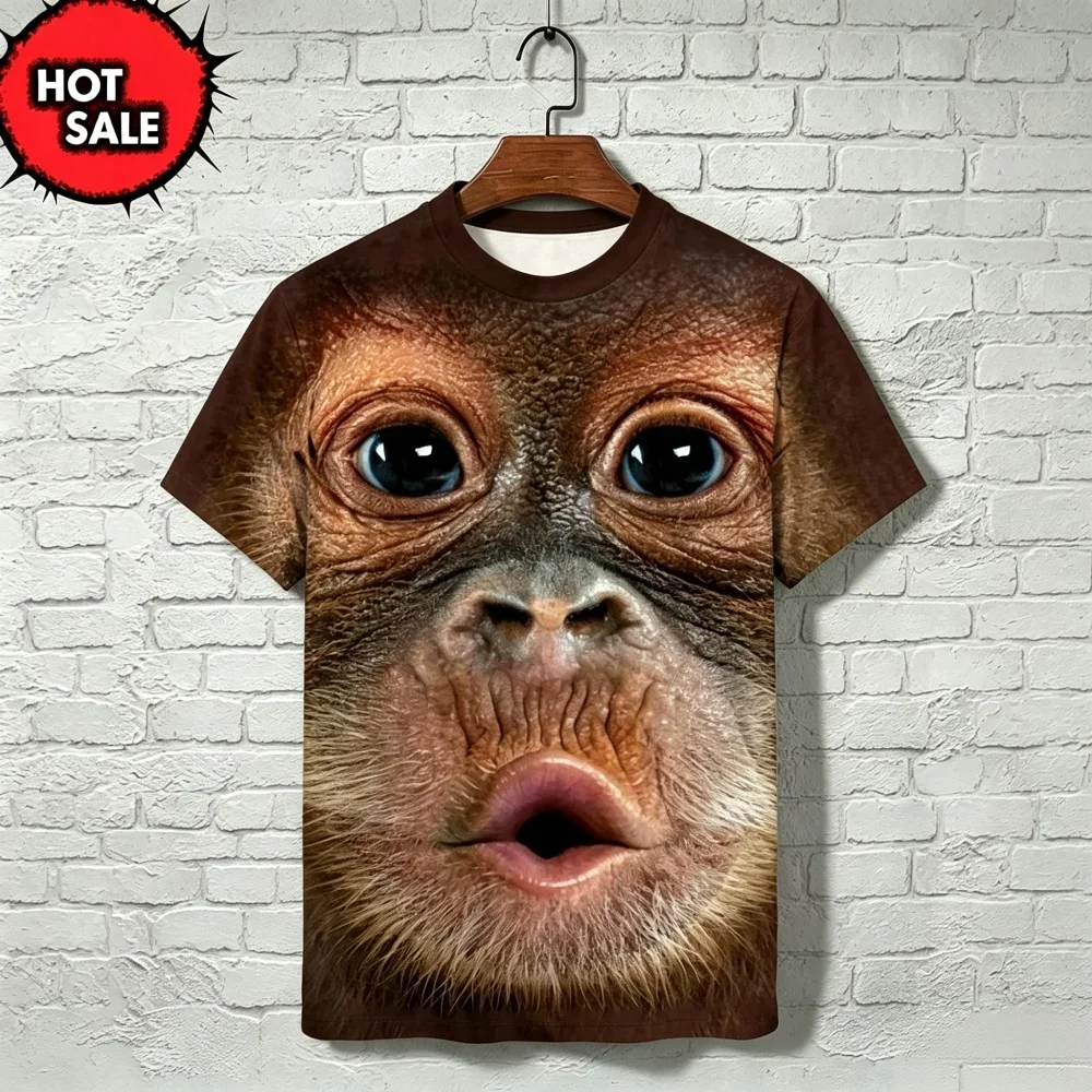 Summer Funny Gorilla Monkey T-Shirts Animal 3D Print Streetwear Men Women Oversized Short Sleeve T Shirt Kids Tees Tops Clothing