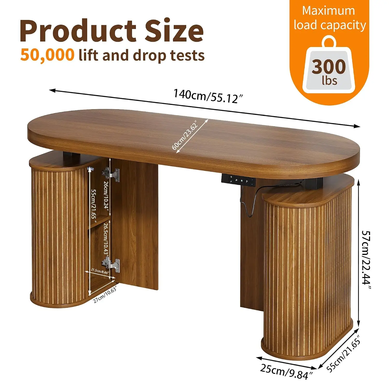 Electric Standing Desk with Storage 55