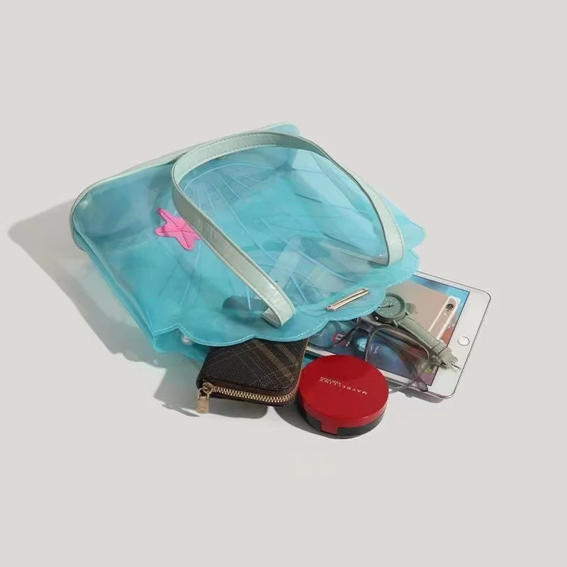 Äußerst attraktive, transparente, niedliche Reisetasche für Mädchen, Muschel-Schultertasche, neues Sommermodell, Nischen-Ins-Stil – Detail 7