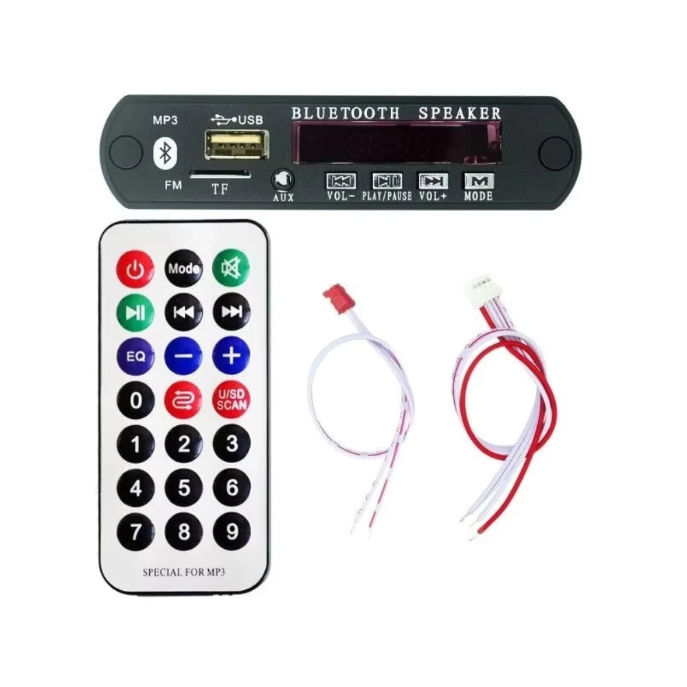 12V For Bluetooth MP3 Decoding Board Module W/ SD Card Slot / USB / FM / Remote Decoding Board Module M011