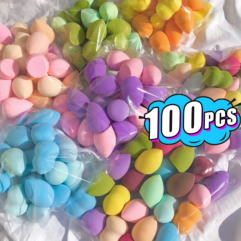 Mini Sopro Cosmético para Mistura e Pó de Base, Uso Seco e Molhado, Puffs de Rosto, Cabaça de Ovo, Ferramenta de Gota de Água, 100PCs