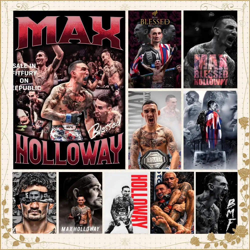 Fighter M-Max Holloway UFC Legend Poster Wall Art Bedroom Living Room Dorm Bar Cafe Gym Studio Home Decor Gifts