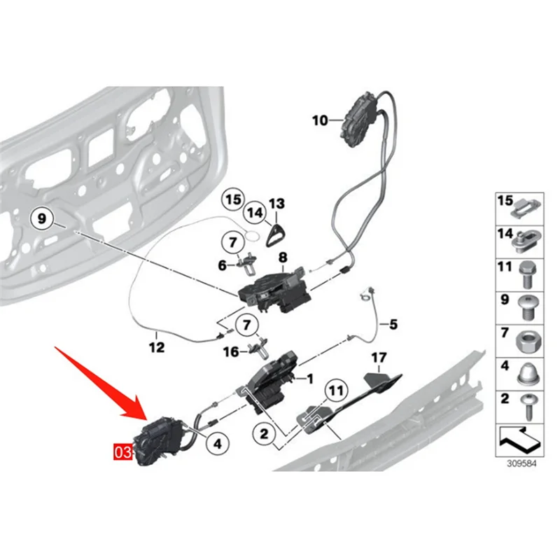 

Portable Car Tailgate Trunk Lid Lock Latch Actuator For BMW 5 Gran Turismo F07 2009-2017 51247330648 Replacement Parts