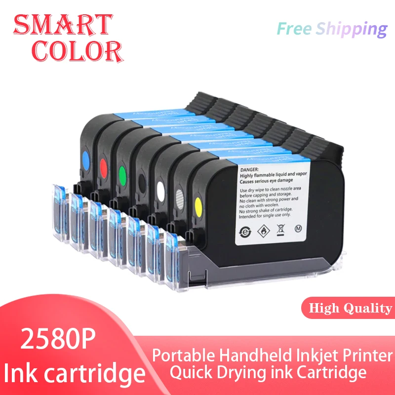 2580P Encryption 12.7mm eco solvent-based fast dry Quick-drying Colorful Ink Cartridge Handheld Inkjet Printer Ink cartridge