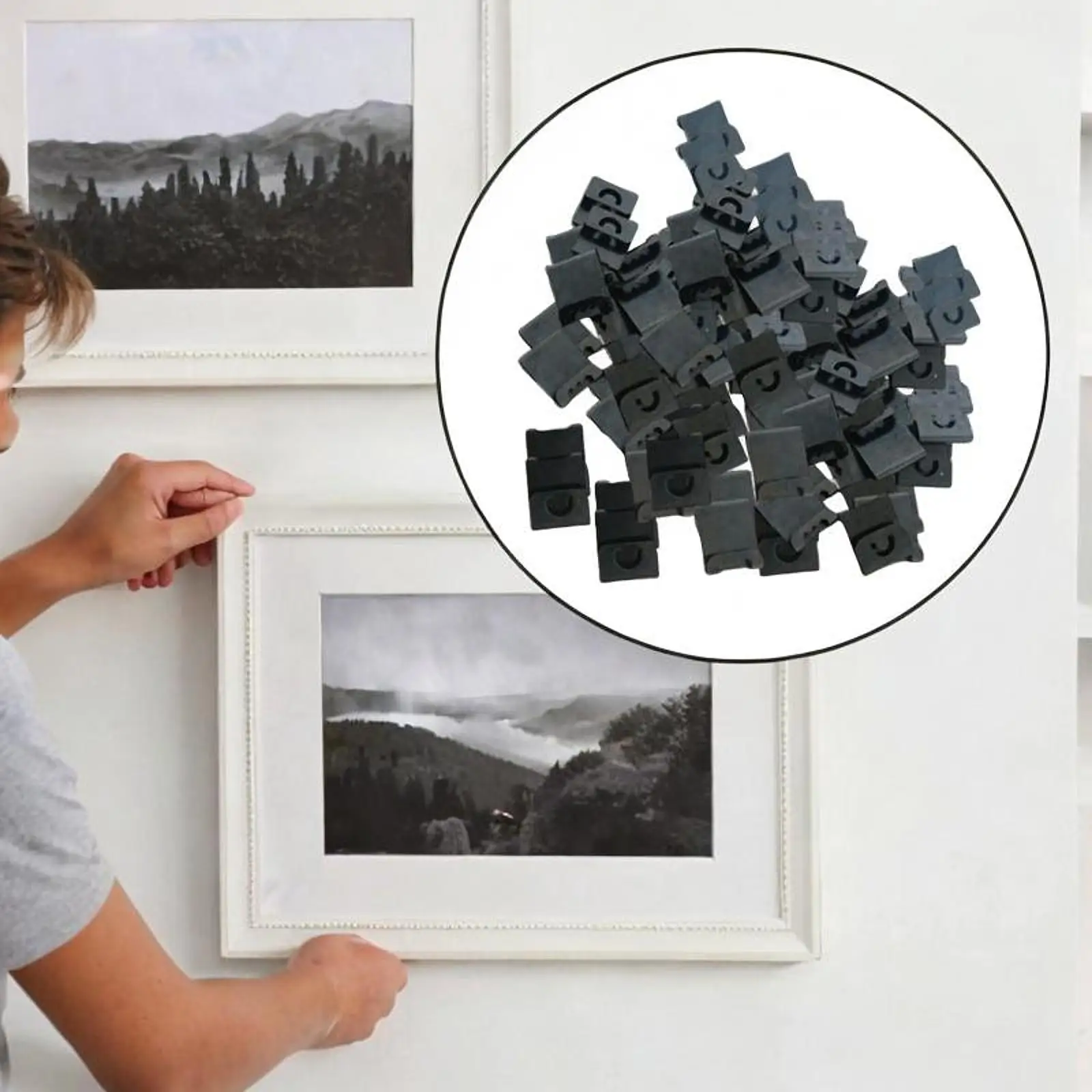 100x Picture Frame Hooks No Nail for Arts Crafts Wall Mounted Clocks Album