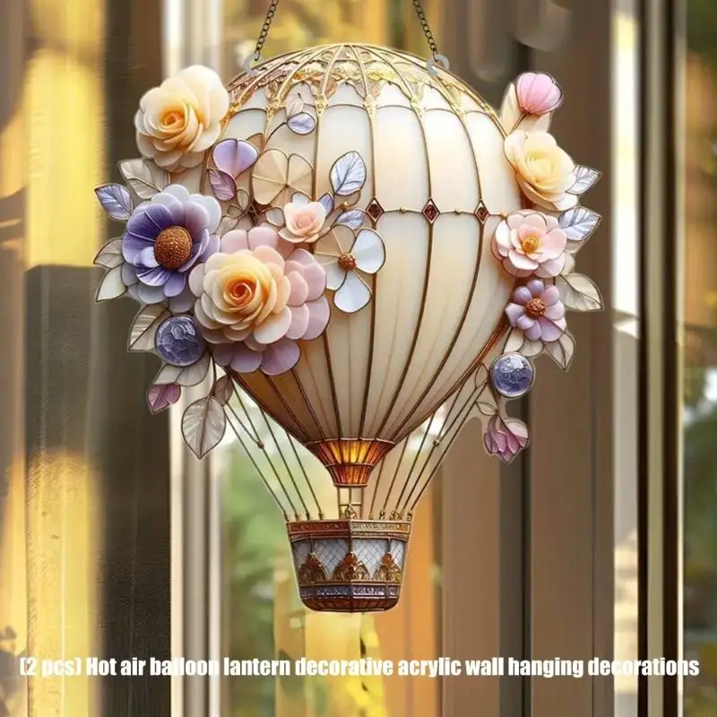

Vibrant Acrylic Hot Air Balloon Decoration Hanging Kids Room Garden Party Supply