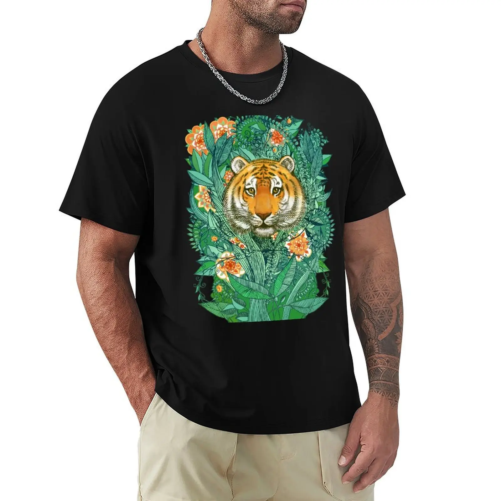 

Tiger Tangle in Color T-Shirt man t shirt anime shirt funny costumes hippie clothes shirts graphic tee men