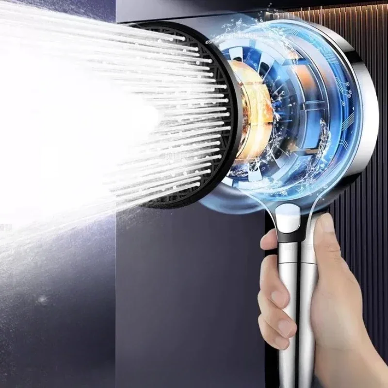 Soffione doccia ad alta pressione con pannello grande da 15 cm con filtro 3 modalità Ugello di spruzzo a grande flusso Rubinetto per doccia a pioggia Accessori per il bagno